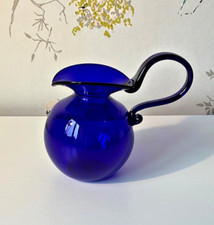 VINTAGE BRISTOL BLUE GLASS JUG