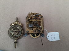 SMALL UNUSUAL ANTIQUE GERMAN? SHELF CLOCK MOVEMENT (LOT K1)