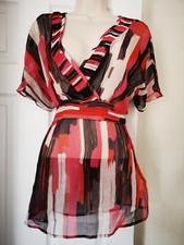 Women TUNIC LONG TOP MOONSON 100 % SILK SIZE 12 