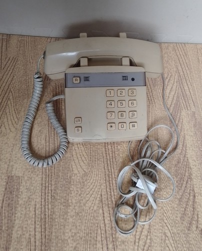 Vintage cream handset phone - vintage,
