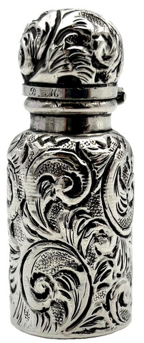 Antique silver perfume - silver, flask