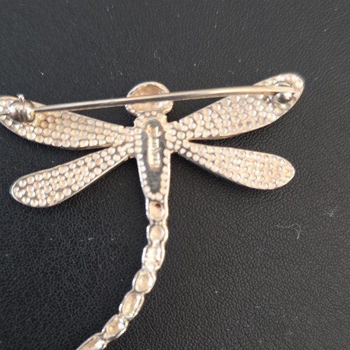 Silver metal dragonfly - dragonfly, brooch