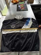 Retro Le coq sportif Everton Track Top XL Black Grey Blue White Vintage Jacket