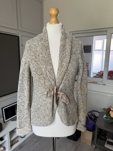 Beige woven cardigan size - cardigan, 14