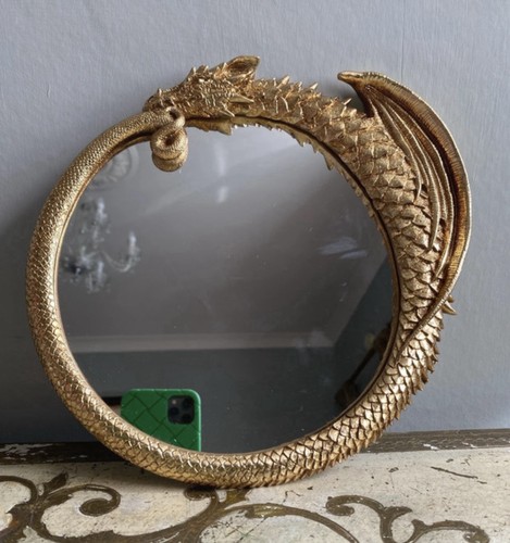 Dragon wall mirror - ornate, gold