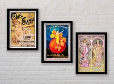 Set of 3 Framed Art Nouveau