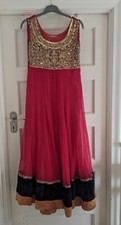Handmade Red Anarkali Dress M