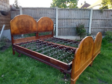 Original Art Deco Burr Walnut  TWO SINGLE Bed Frames