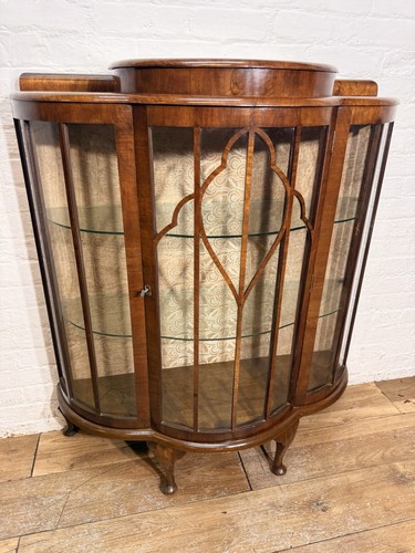 Vintage walnut display - display, cabinet