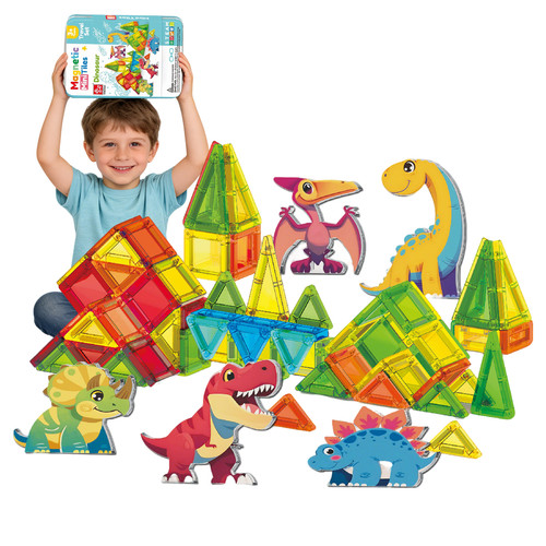 Mini magnetic tiles dinosaur - ,