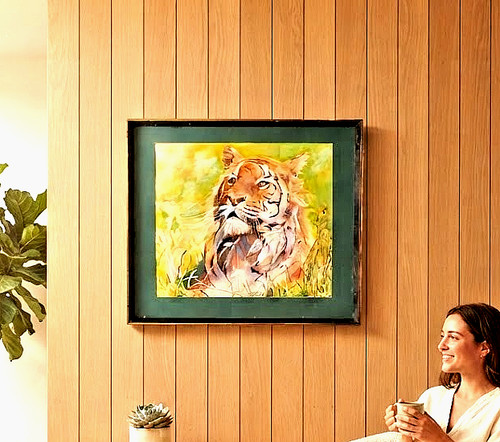 Vintage tiger painting - vintage,