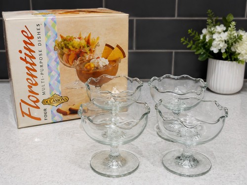 Vintage set footed glass - vintage,