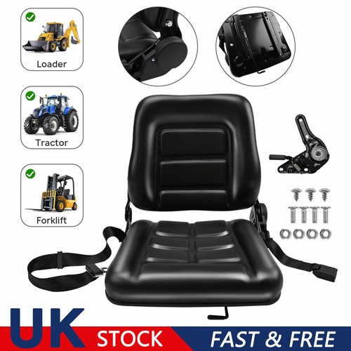 Black adjustable tractor seat - black,