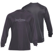 Flying Fisherman Tarpon Performance Long Sleeve T-Shirt - Charcoal