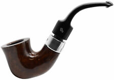 Peterson Deluxe System Dark Finish Silver Mounted Medium Bent Calabash Pipe 5s-A