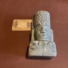 Vintage JORONGO TEQUILA Empty Decanter bottle  ~ Grey  Glazed Pottery Inca 