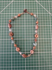 FatFace green/brown multi bead short necklace