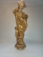 Vintage Resin Large Oriental Woman Figurine Approx 14.5" Tall
