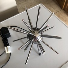 ATOMIC SPUTNIK SPACE AGE SILVER CHROME LED MULTI TABLE LIGHT LAMP