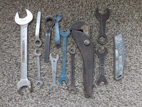 Old spanners grips etc - old,