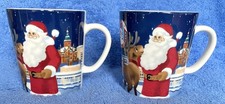 Arabia Finland - x2 Santa Claus Foundation Christmas Mugs - Helsinki (rare)
