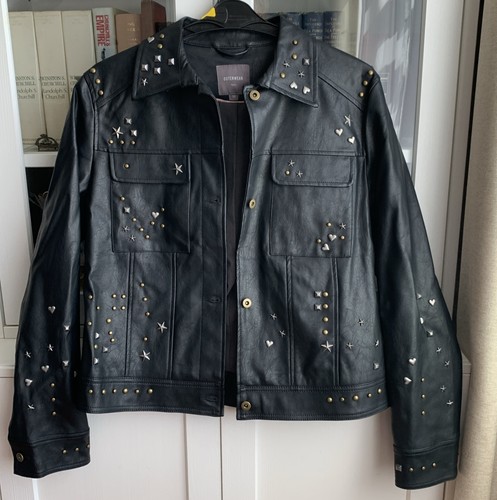 Black faux leather jacket - black,