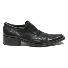 BATA Mens Black Leather Formal Slip-On Shoes UK 7.5 Smart Classic Dress