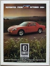 RALLYE BITTER Gordon Lamb Car Magazine Article Reprint Brochure Oct 1984