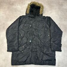 US Air Force N-3B Parka Flight Jacket Mens Small Extreme Cold Weather Coat Black