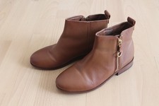 Girls brown leather ankle boots from Next, size 2 (EU 35)