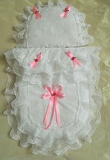 Dolls pram set broderie - set,