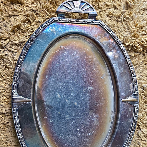 Art deco oval silver - silver, plate