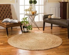 Rug Jute Round Natural 100%