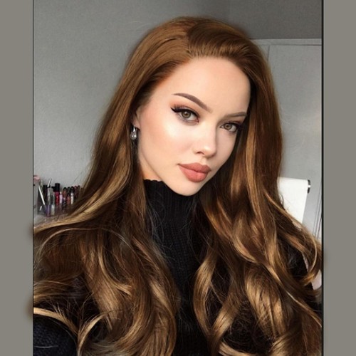 Chocolate brown lace front - brown,