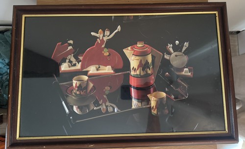Clarice cliff framed picture - cliff,