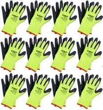 Amtech 12 Pairs Thermal Work Gloves Safety Latex Builders Winter Grip Glove