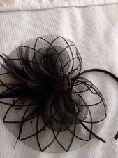 black lace fasinator headband