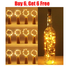 BUY 6GET 12 — Bottle String Lights Battery Cork Shaped Wedding Party 20 Led 2M