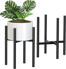 Mutool 2 Pack Adjustable Plant Stand, Metal Plant Stands Indoor Outdoor, Modern