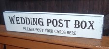 Wooden wedding post box cards free standing sign shabby vintage top table plaque
