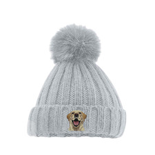 YELLOW LABRADOR POM BEANIE