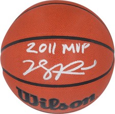 Derrick Rose Chicago Bulls Signed Wilson Authentic Series Basketball w/MVP Insc