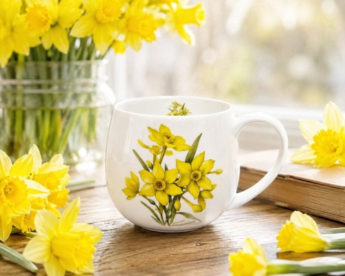 Yellow daffodils mug hug - yellow,