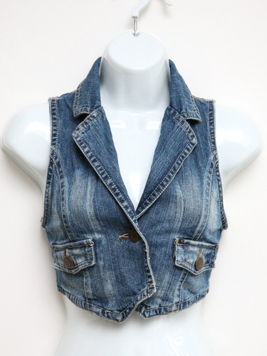 Sky bomber y2k cropped denim - y2k,