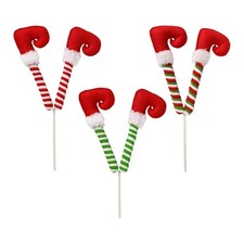 3x Elf Leg Pick Christmas Tree