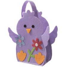 Easter Felt Bag Purple Chick