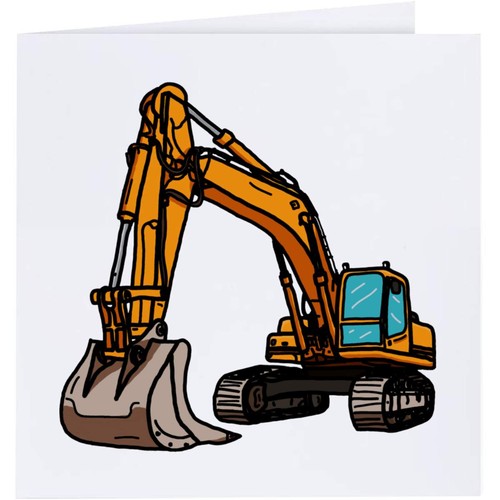 Excavator digger greeting - 'excavator, /