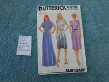 VINTAGE BUTTERICK SEWING PATTERN: 3790 WOMAN'S LONG DRESS. BUST 87CM. 1980S