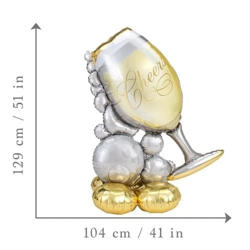 Bubbly wine glass airloonz - bubbly, air