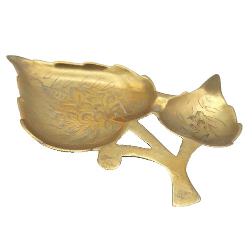 Vintage brass decorative leaf - vintage,